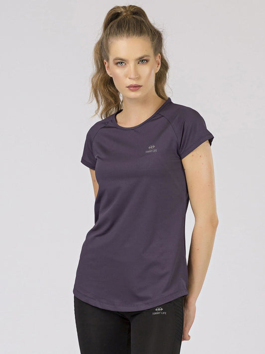 Damski sportowy t-shirt fioletowy TOMMY LIFE