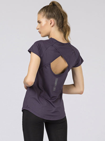 Damski sportowy t-shirt fioletowy TOMMY LIFE