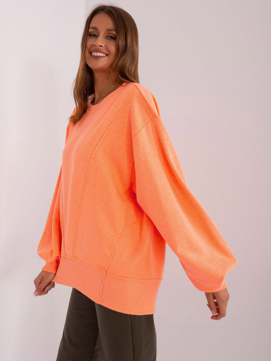 Fluo pomarańczowa oversize bluza bawełniana