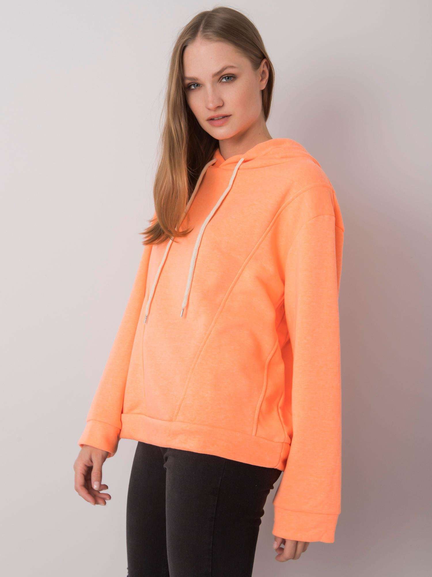 Fluo pomarańczowa damska bluza z kapturem