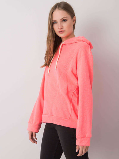 Fluo różowa damska bluza z kapturem