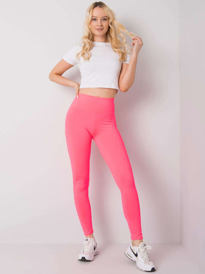 Fluo różowe legginsy sportowe damskie