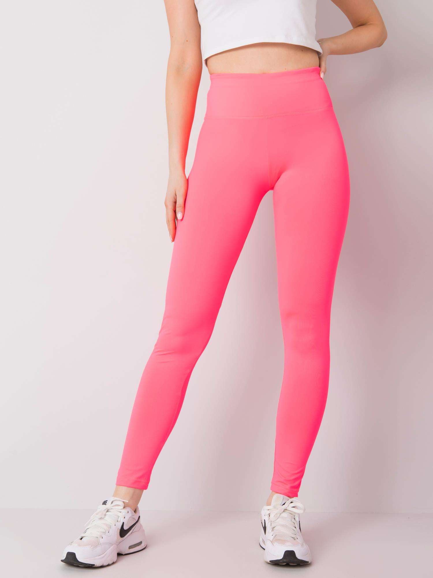 Fluo różowe legginsy sportowe damskie