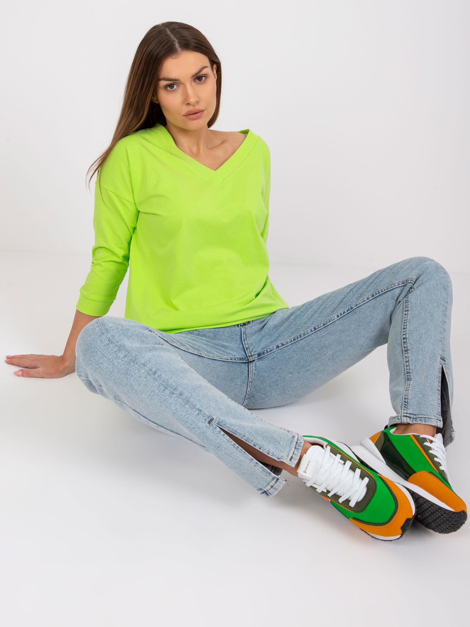 Fluo zielona bluzka na co dzień
