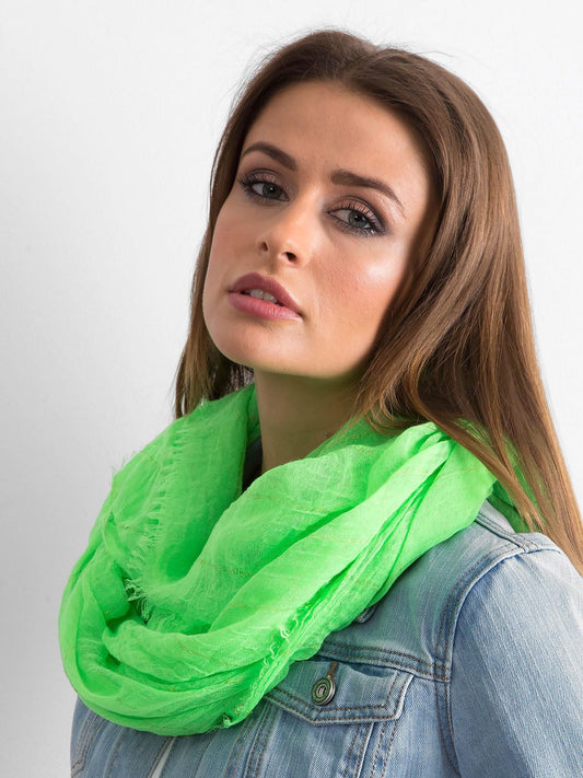 Chusta z błyszczącą nitką fluo zielona