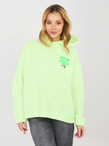 Fluo zielona dresowa bluza z naszywkami