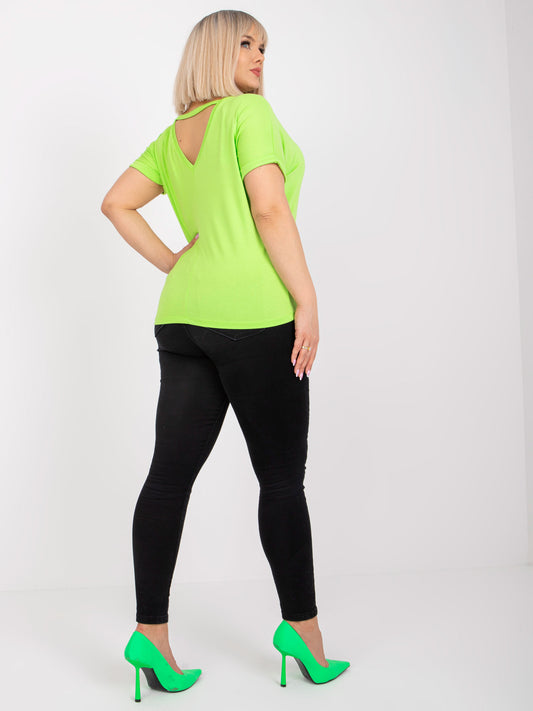 Fluo zielona bluzka plus size na co dzień
