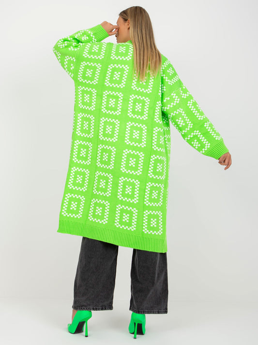 Fluo zielony długi kardigan oversize RUE PARIS