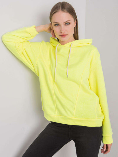 Fluo żółta damska bluza z kapturem