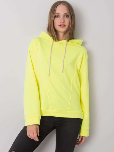 Fluo żółta damska bluza z kapturem