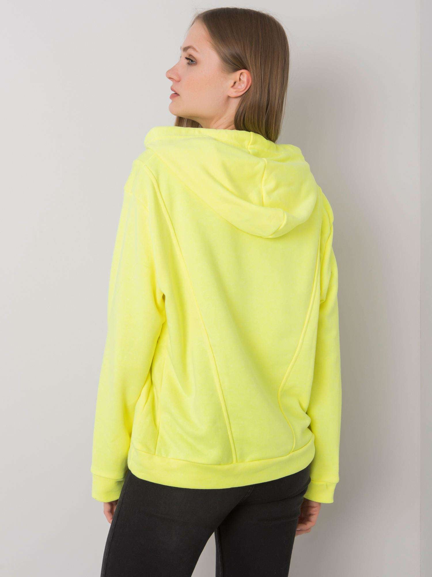 Fluo żółta damska bluza z kapturem