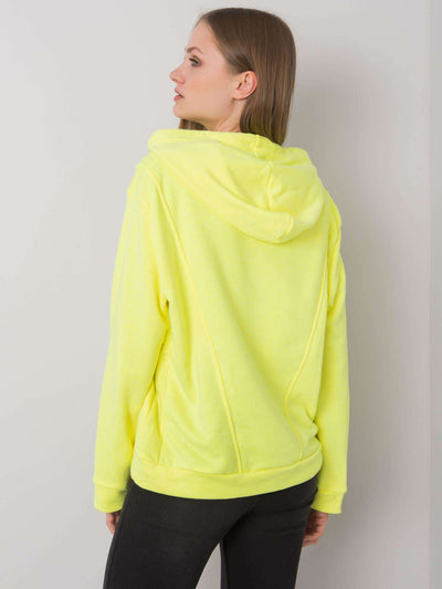 Fluo żółta damska bluza z kapturem