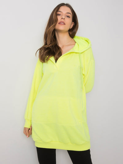 Fluo żółta bluza damska z kapturem