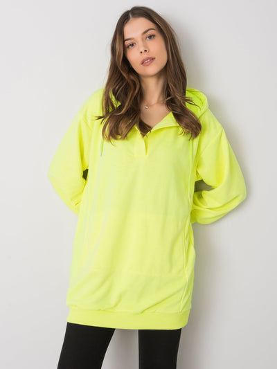 Fluo żółta bluza damska z kapturem