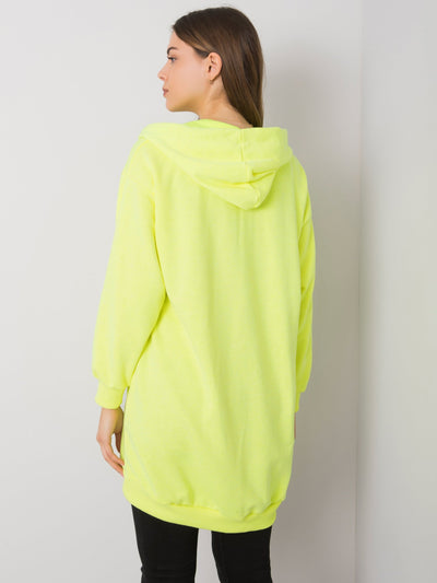 Fluo żółta bluza damska z kapturem