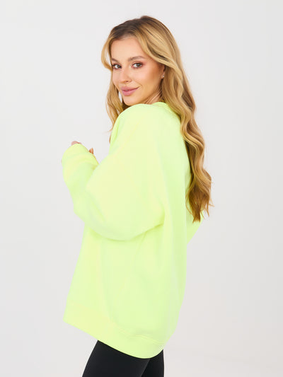 Fluo żółta damska bluza oversize z ociepleniem