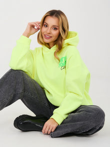 Fluo żółta damska bluza z napisami 3D