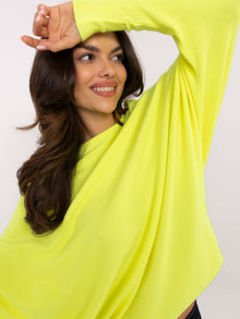 Fluo żółty sweter oversize z długim rękawem