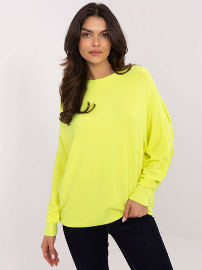 Fluo żółty sweter oversize z długim rękawem