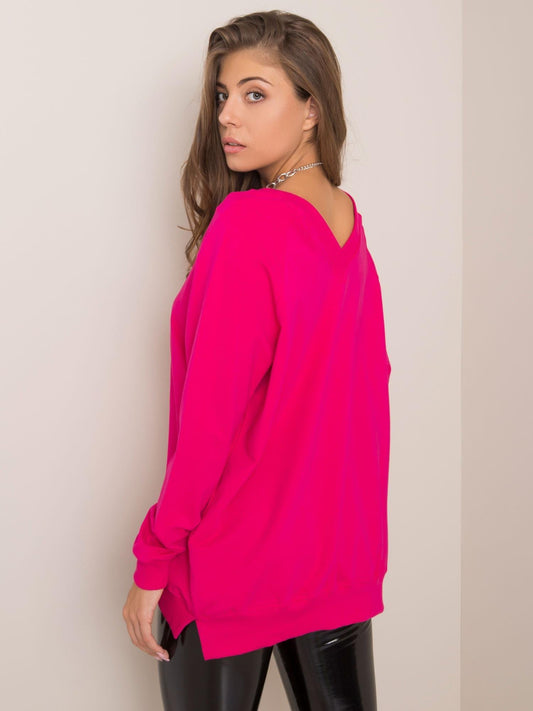 RUE PARIS Fuksjowa bluza bawełniana