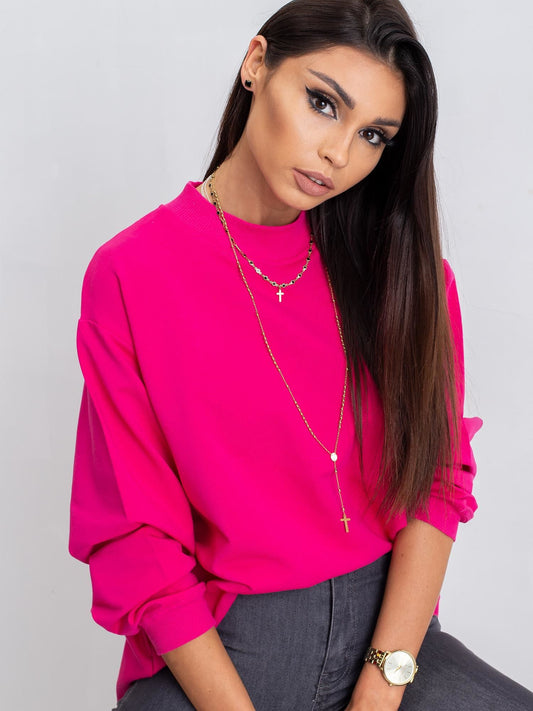 Fuksjowa bawełniana bluza basic