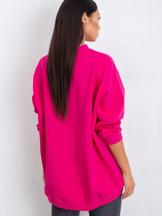 Fuksjowa bawełniana bluza basic