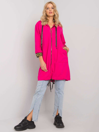 Fuksjowa rozpinana bluza damska