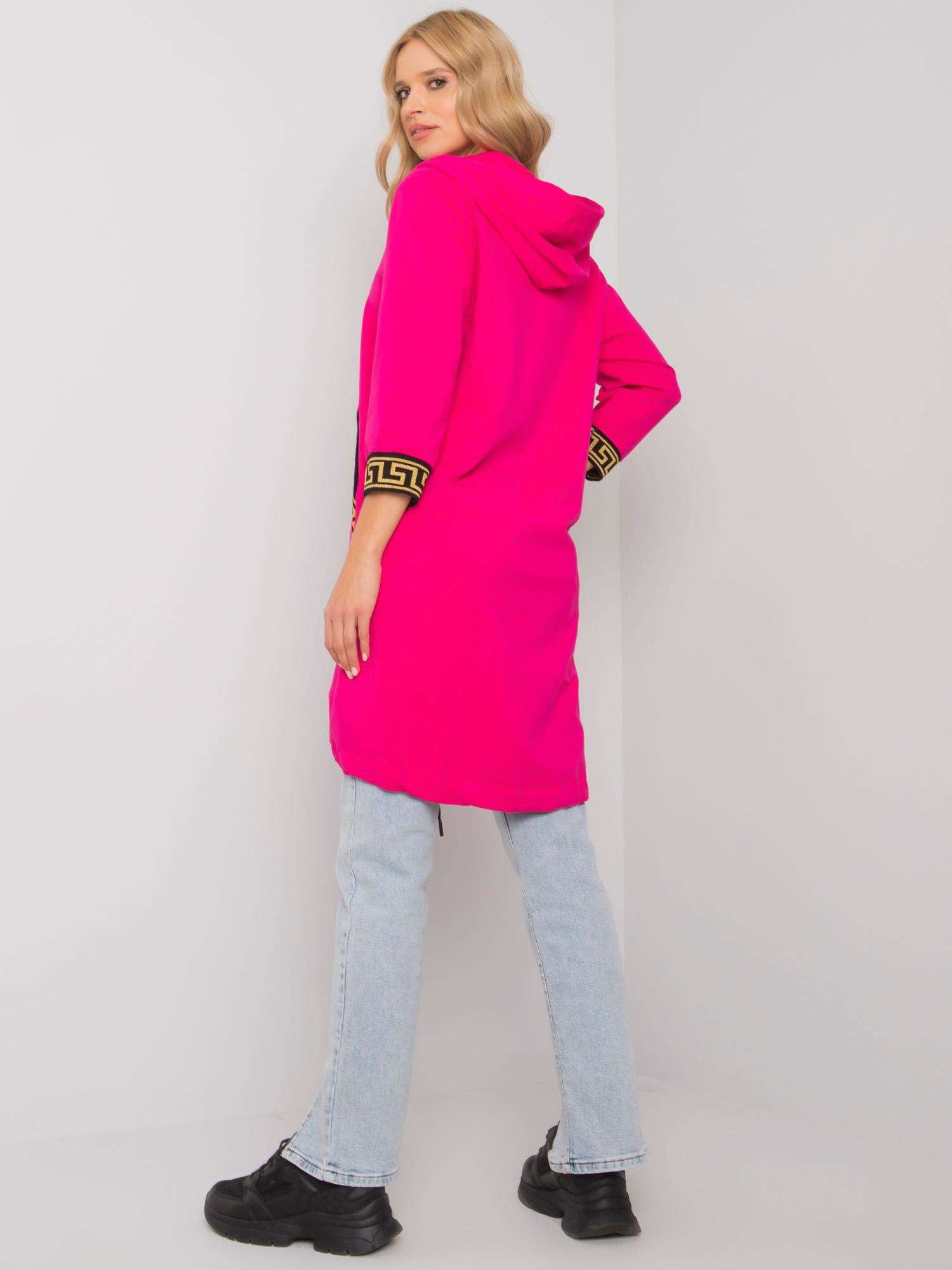Fuksjowa rozpinana bluza damska