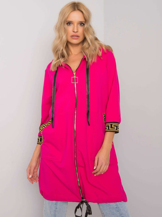 Fuksjowa rozpinana bluza damska