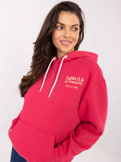 SUBLEVEL Fuksjowa bluza z nadrukiem Hot Chocolate