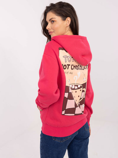 SUBLEVEL Fuksjowa bluza z nadrukiem Hot Chocolate