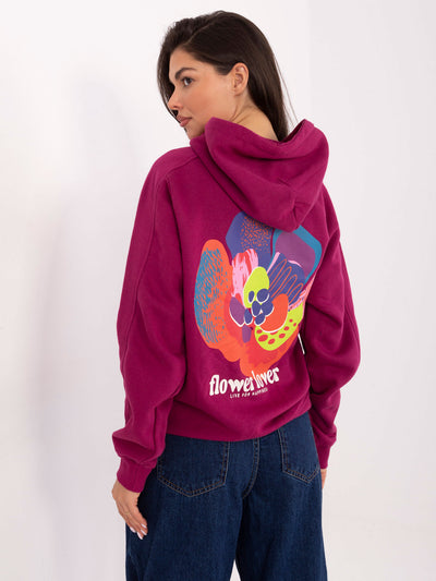 SUBLEVEL Fuksjowa ocieplana bluza z kapturem