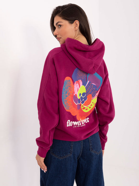 SUBLEVEL Fuksjowa ocieplana bluza z kapturem
