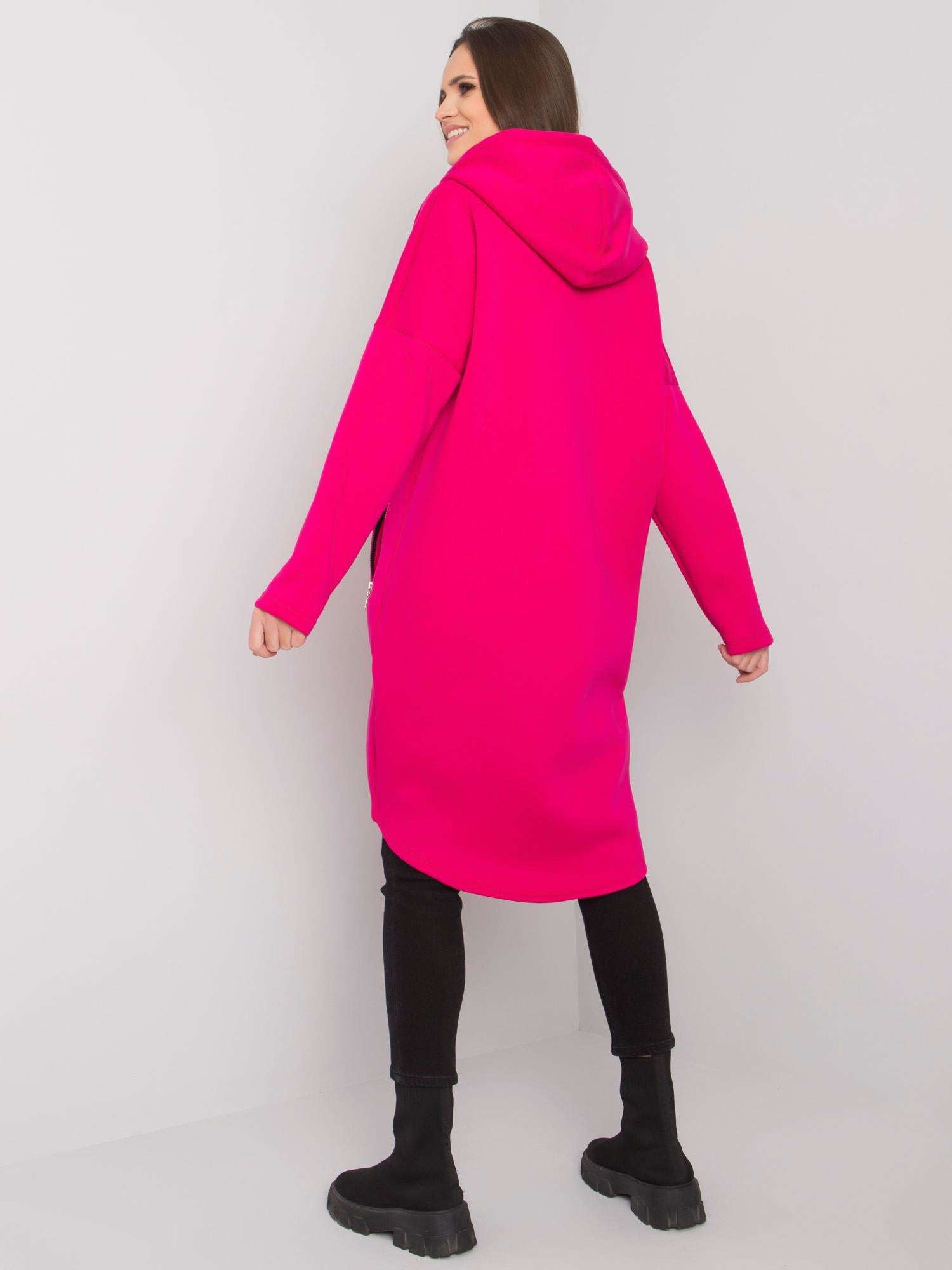 Fuksjowa bluza basic na suwak
