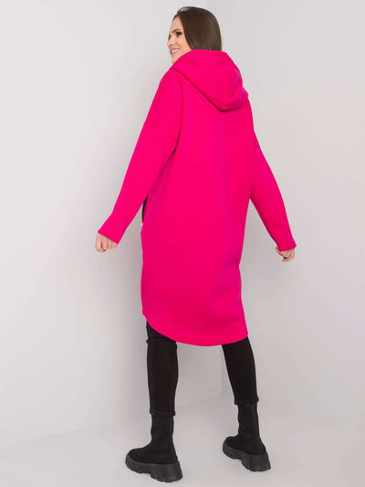 Fuksjowa bluza basic na suwak