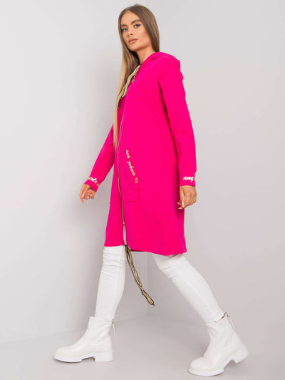 Fuksjowa rozpinana bluza na suwak