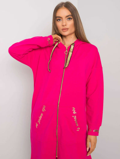 Fuksjowa rozpinana bluza na suwak
