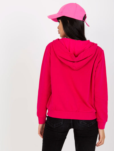 Fuksjowa rozpinana bluza basic z kieszeniami