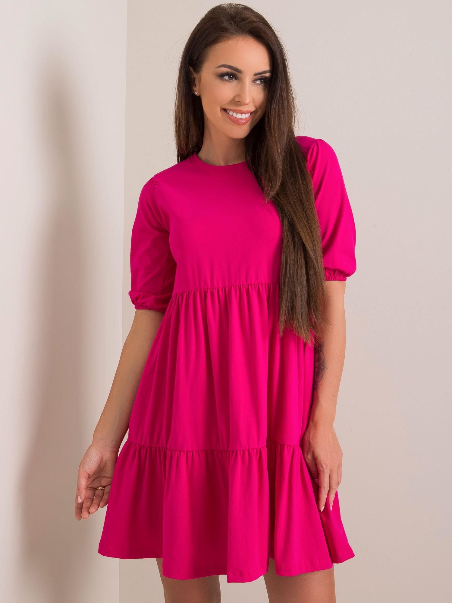 RUE PARIS Fuksjowa sukienka oversize
