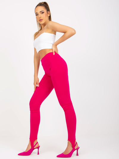 Fuksjowe legginsy basic z wysokim stanem