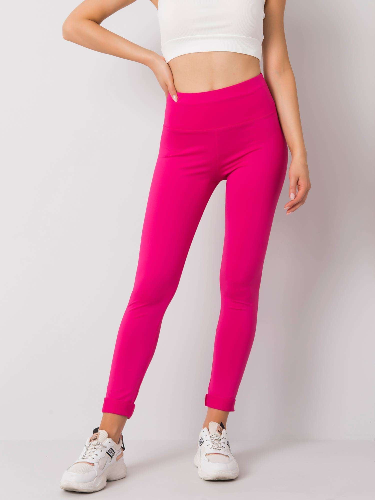 Fuksjowe legginsy sportowe damskie