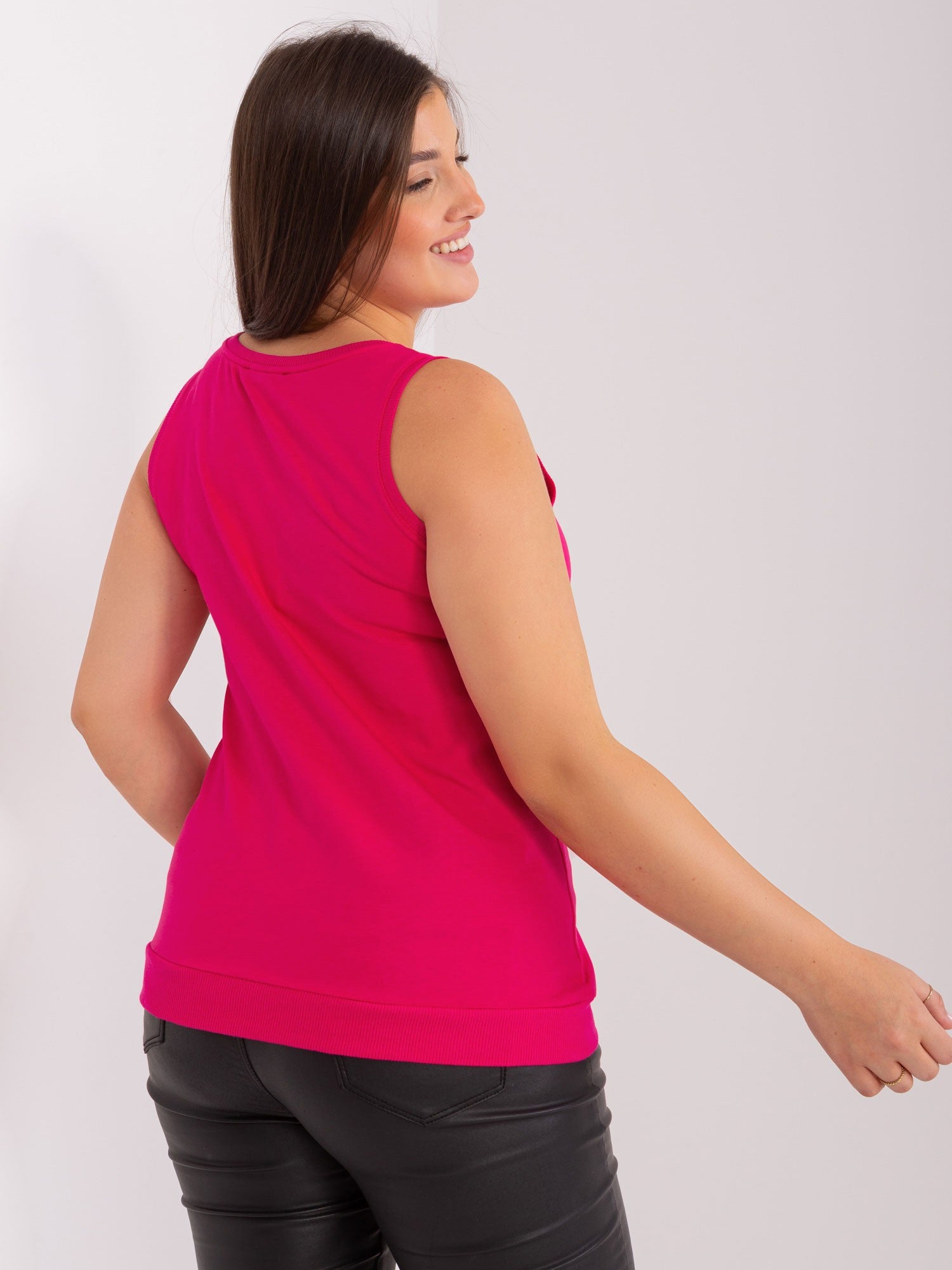 Fuksjowy top damski plus size