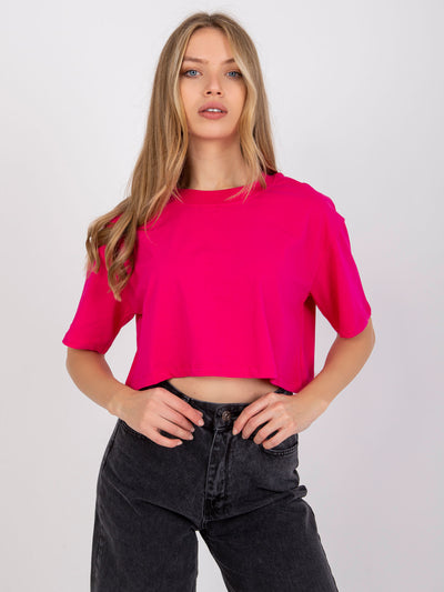 Fuksjowy damski t-shirt basic