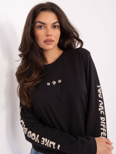 SUBLEVEL Grafitowa bluzka longsleeve z nadrukiem