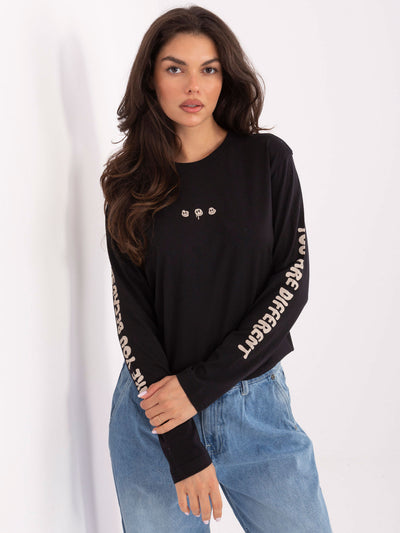 SUBLEVEL Grafitowa bluzka longsleeve z nadrukiem