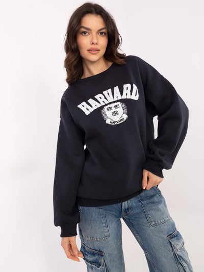 Grafitowa bluza oversize z napisem Harvard