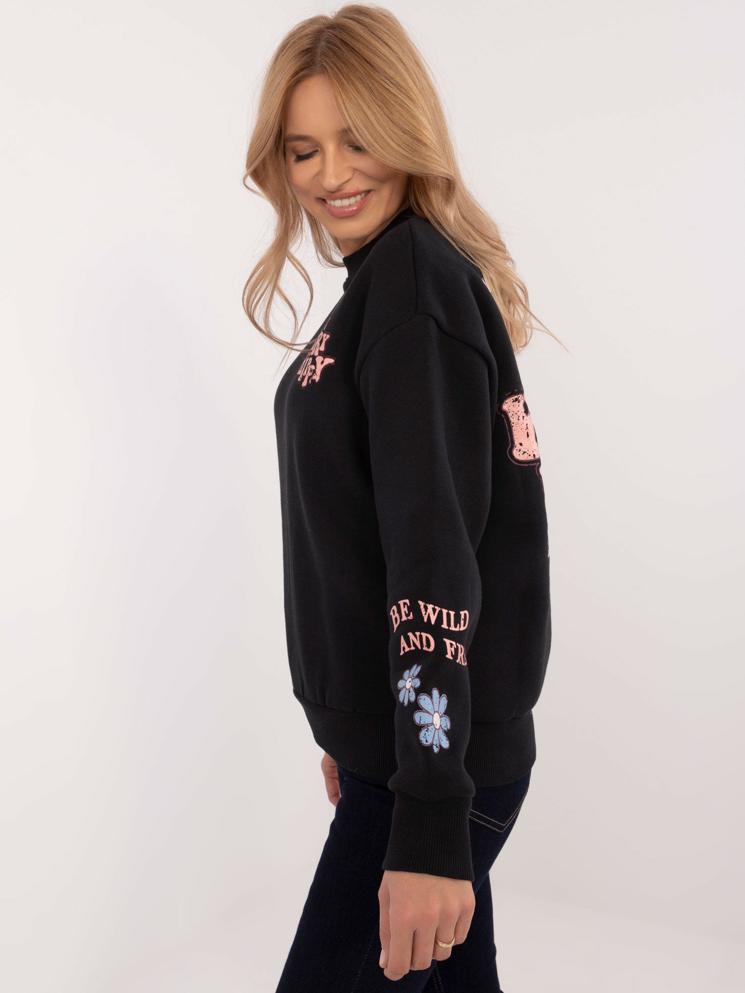 SUBLEVEL Grafitowa dresowa bluza z ociepleniem