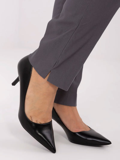 Grafitowe eleganckie spodnie plus size