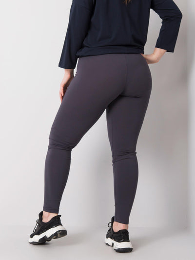 Grafitowe bawełniane legginsy plus size