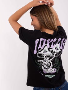 SUBLEVEL Grafitowy bawełniany t-shirt z nadrukiem